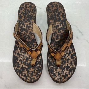 Clarks Platform Flip Flops